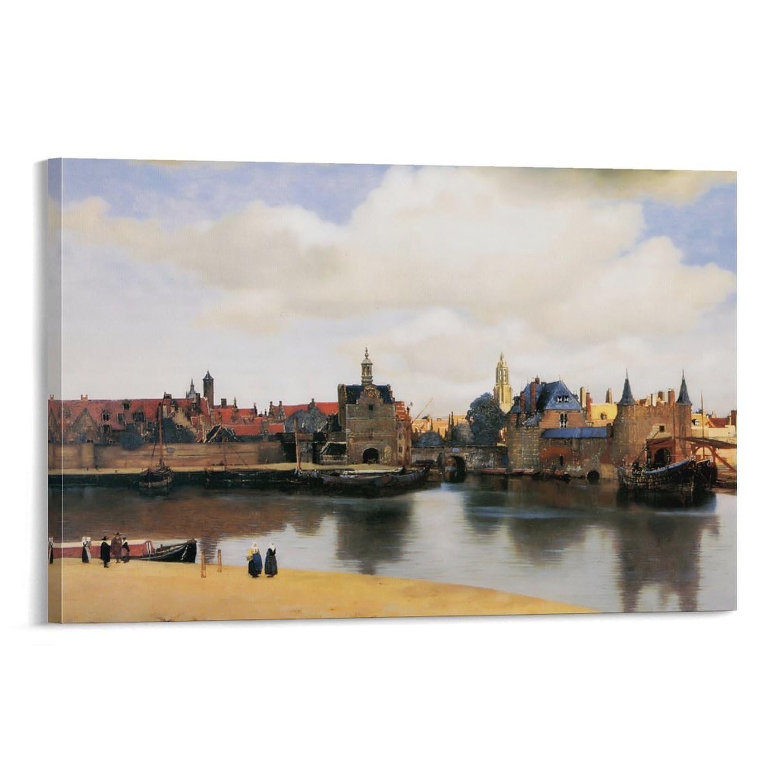 輸入雑貨天然石フェルメール作『デルフトの眺望 』水晶絵クリスタルアート